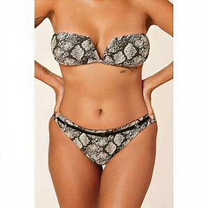 NWT Andie‎ Snakeskin Printed Riviera Bikini Bottom Size XS